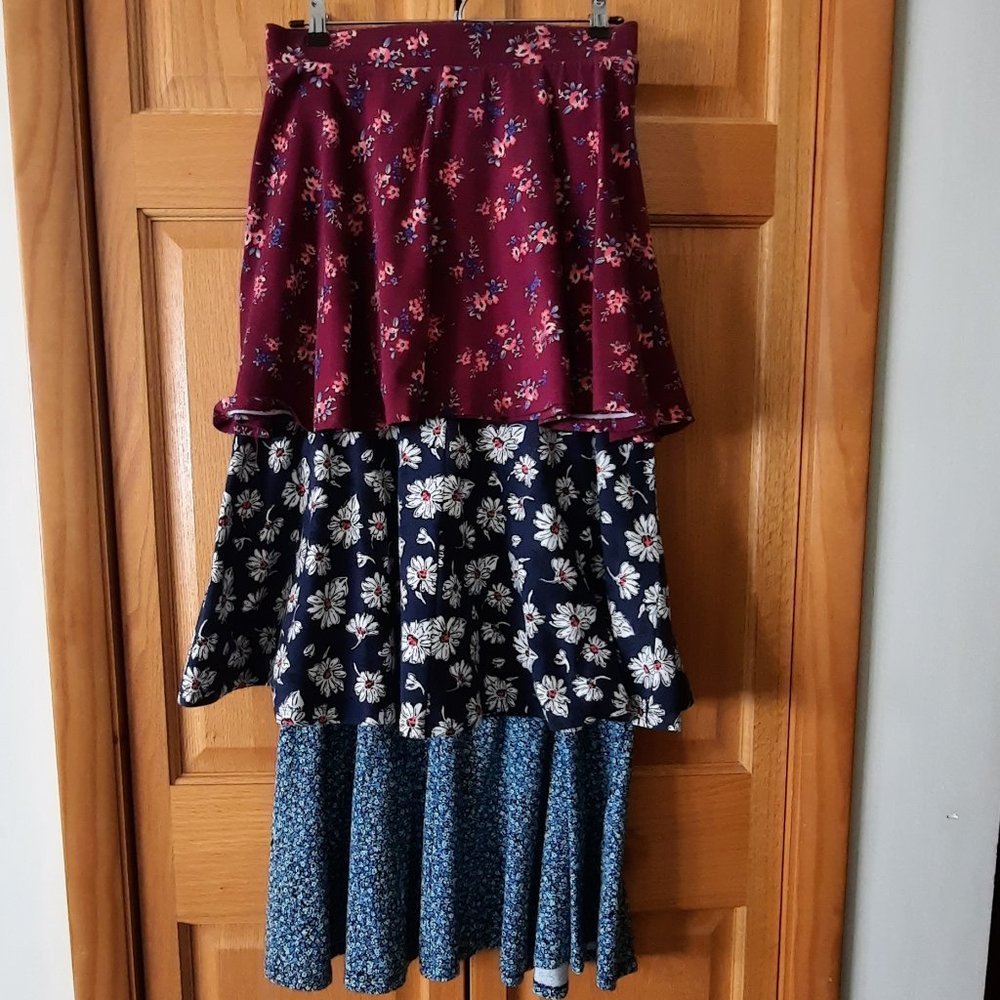 ***PRICE DROP*** SO Three Skater Skirts, Burgundy Size L, Navy XL, Turquoise XL.